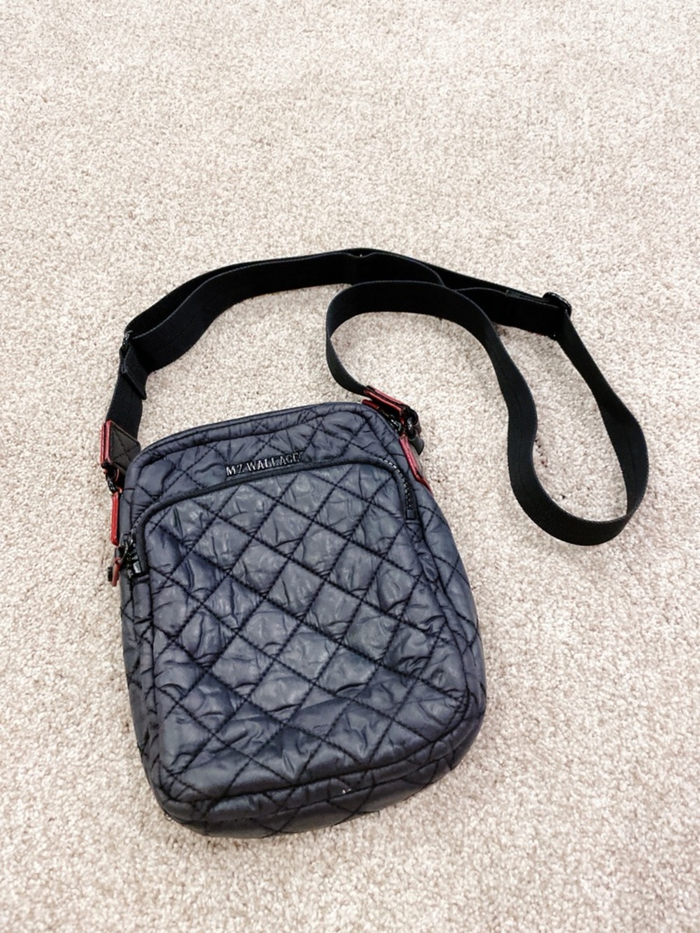 MZ WALLACE Metro Quilted Phone Crossbody ~ Black - Compact Purse